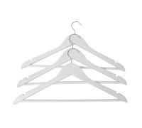 Home It® Cintre avec Barre pour Pantalon et Fente, Lot de 3, 43 cm, Blanc - Design scandinave, idéal pour Chemises et Manteaux d'hiver
