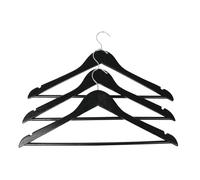 HOME It® Cintre avec Barre pour Pantalon et Fente, Lot de 3, 43 cm, Noir - Design scandinave, idéal pour Chemises et Manteaux d'hiver