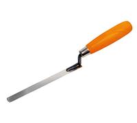 HOME IT® Fersoir de maçonnerie 170×12×2,5 mm - Acier Carbone avec Manche en Bois - Outil de rejointoiement - Idéal pour la réparation de maçonnerie - Orange