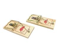 HOME It® Piège à Souris en Bois WoodSnap Classic 2PC - Tapette à Claque avec Ressort Puissant - Lot de 2 - 10 × 4,5 cm - Réutilisable