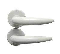 HOME IT® Poignée de porte coupé gris - Pour porte intérieure - En plastique - Avec rosace et vis - Pour porte jusqu’à 65 mm