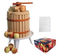HOME It® Pressoir à fruits 12L en bois de chêne - Presse manuelle avec sac à jus - Extraction naturelle pour pommes, poires, fruits rouges - Certifié FSC et LFGB