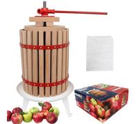 HOME It® Pressoir à fruits 18L en bois de chêne - Presse manuelle avec sac filtrant inclus - Pour pommes, poires, baies, rhubarbe - Certifié FSC et LFGB