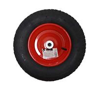 HOME It® Roue de brouette 16" (4.00×8) - Roue en caoutchouc avec chambre à air, jante acier et roulements à billes, charge max 150 kg, compatible axe 16 mm pour brouettes universelles