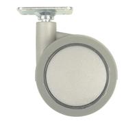HOME It Roue de meuble double Ø50 mm pivotante avec plaque - Structure en métal et caoutchouc gris, charge 30 kg