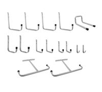 HOME IT Système de fixation de garage - Kit de 15 pièces avec crochets simples et doubles pour plafond et mur, capacité 20 kg par crochet