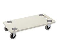Home It Work® Chariot de Transport pour Meubles 250 kg - 29 × 58 cm - Plateau en Contreplaqué avec Zones Antidérapantes - 4 Roulettes Pivotantes - Base de Transport Robuste