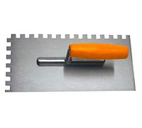 Home It Work® Spatule crantée 10 mm (280 x 130 mm) - Peigne à Colle pour carrelage en Acier au Carbone avec Manche en Bois - Application régulière de la Colle