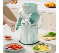 Home Kitchen Coupe-légumes avec lames interchangeables pour trancher, râper et déchiqueter les légumes racines et feuilles (A-vert)