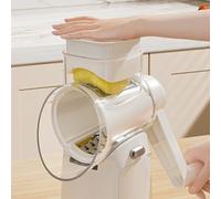 Home Kitchen Coupe-légumes avec lames interchangeables pour trancher, râper et déchiqueter les légumes racines et feuilles (B-Blanc)