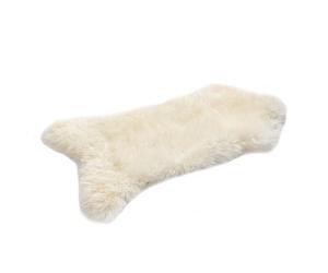 HOME LAMB Peau de Mouton Blanc 100-110 cm - Naturelle Véritable - Tapis Fourrure au Salon - Couverture Douce - Décoration Chambre