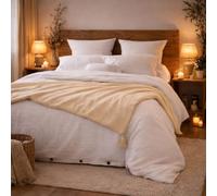 HOME LINGE PASSION Bout de Lit/Édredon/Chemin de lit en 100% Gaze de Coton 90x200 cm Beige Nude