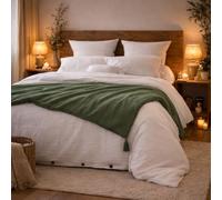 HOME LINGE PASSION Bout de Lit/Édredon/Chemin de lit Kaki 90x200 cm | 100% gaze de coton