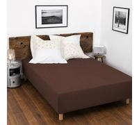 Home Linge Passion - Drap Housse 100% Coton 140x190 cm - Bonnet 25 cm - Chocolat