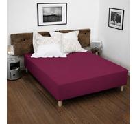 Home Linge Passion - Drap Housse 100% Coton 140x190 cm - Bonnet 25 cm - Fuchsia