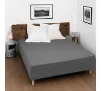 Home Linge Passion - Drap Housse 100% Coton 140x190 cm - Bonnet 25 cm - Gris foncé