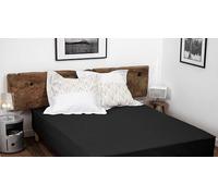 Home Linge Passion - Drap Housse 100% Coton 180x200 cm - Bonnet 25 cm - Noir