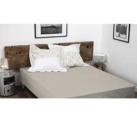 Home Linge Passion - Drap Housse 100% Coton - 57 Fils/cm² - Taille 180x200 cm - Beige Ivoire - Bonnet 35 cm - Tissage serré - Doux, Respirant, Lavable