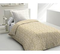 Home Linge Passion | Housse de Couette - 2 Pièces | 100% Coton - 57 Fils | 1 Personne - 140x200 cm | MILONGA Ocre