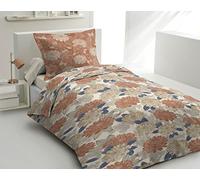 Home Linge Passion | Housse de Couette - 2 Pièces | 100% Coton - 57 Fils | 1 Personne - 140x200 cm | VENDOMES Taupe