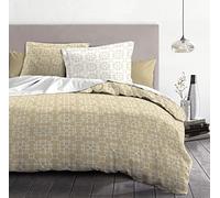 Home Linge Passion | Housse de Couette - 3 Pièces | 100% Coton - 57 Fils | 2 Personne - 240x260 cm | MILONGA Ocre