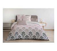 Home Linge Passion Housse de Couette - 3 Pièces | 100% Coton - 57 Fils | 2 Personnes - 220x240 cm | CREVECOEUR Ocre & Rose POUDREE