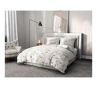 Home Linge Passion, Housse de Couette - 3 Pièces, 100% Coton - 57 Fils, 2 Personnes - 240x260 cm, Mademoiselle Rose Blanc/Argile/Rose