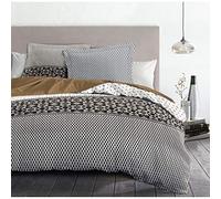 Home Linge Passion | Housse de Couette - 3 Pièces | 100% Coton - 57 Fils | 2 Personnes - 240x260 cm | Nuit BERBERE Gris Taupe