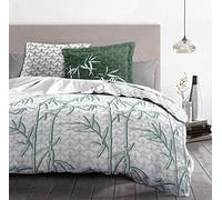 Parure de couette 3 pièces - Home Linge Passion - Ondina Vert - 240x260 cm - 100% coton 57 fils - Rayures