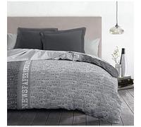 Newspaper parure de couette microfibre gris