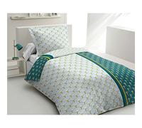 Home Linge Passion - Le Rainbow Parure de Couette 100% Coton Couleurs - Vert, MATIÈRE - 100% Coton, Tailles - 140 x 200 cm