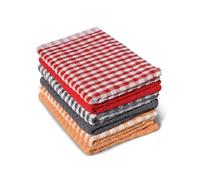 Home Linge Passion Lot de 6 torchons éponge 100% Coton 45x60 cm - Essuie-Mains absorbants - Panaché de Couleurs - Cuisine, Vaisselle, ménage - Lavables et résistants