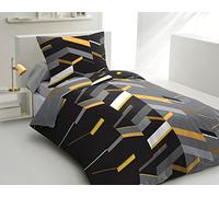 HOME LINGE PASSION Parure de Couette 1 Personne 140x200 cm Marco Yellow