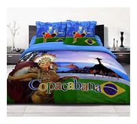 Home Linge Passion Parure de Couette 100% Coton 220x240 cm Dream in Copacabana Bleu
