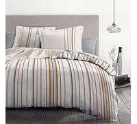 Home Linge Passion | Housse de Couette - 3 Pièces | 100% Coton - 57 Fils | 2 Personnes - 220x240 cm | Bellamy Blanc Rose Poudre,