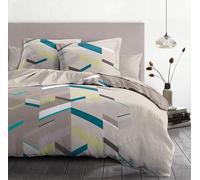HOME LINGE PASSION Parure de Couette 220x240 cm Motif Marco Taupe