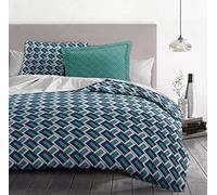 Home Linge Passion Parure de Couette 240x260 cm - 100% Coton 57 Fils - Housse + 2 Taies - Motif Minerva