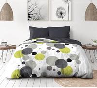Home Linge Passion - Parure de Couette 240x260 cm - Housse imprimée + taie - Douce, légère et Facile d'entretien - Motifs Bulles de rêve