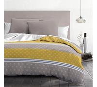 Home linge passion - Parure de Couette 240x260 cm - Housse imprimée + taie - Douce, légère et Facile d'entretien - Motifs Ophrys