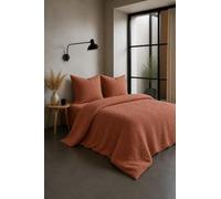 HOME LINGE PASSION Parure de Couette en Gaze de Coton 140x200 cm Terracota