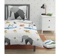 HOME LINGE PASSION Parure de Couette Enfant 140 x 200 cm - 100% Coton 57 Fils - Housse de Couette avec 1 Taie d'oreiller 63 x 63 cm - Douce, Respirante et Facile d'entretien - Origatoon Blanc