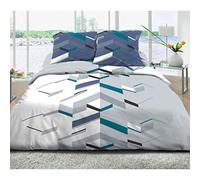Home Linge Passion Parures 3 Pièces Coton Marco Bleu 220 x 240 cm