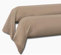 Home Linge Passion Taies de traversin 85x185 cm, Beige foncé, Lot de 2