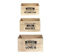 HOME - Lot de 3 Cagettes Gigognes Naturelles