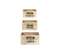 HOME - Lot de 3 Cagettes Gigognes Naturelles -