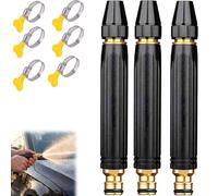 Home - Lot de 3 pistolets à eau haute pression - Avec buse booster - Pulvérisateur de tuyau de jardin amélioré 2026 - Pulvérisateur d'eau multifonction pour pelouse et jardin - Pour voiture, plantes