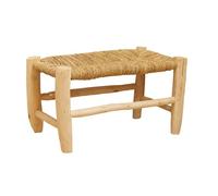 HOME MAISON - Banc marocain doum tressage Central Bois Naturel 30 x 60