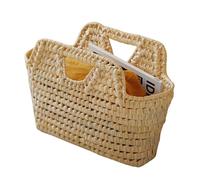 Home Maison - Cabas Parisien Naturel avec Anses Intégrées - Accessoires Déco - Jute - Design Intemporel et Texture Authentique - Format Rectangulaire Pratique - Taille 40 x 30 cm - Naturel