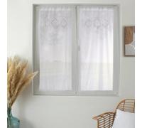 HOME MAISON Decostars - Paire de Petits voilages ornée de Broderies Polyester Beige 60x120 cm