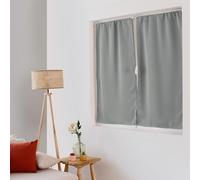 HOME MAISON Decostars - Petit Rideau uni et occultant Polyester Gris Clair 60x120 cm